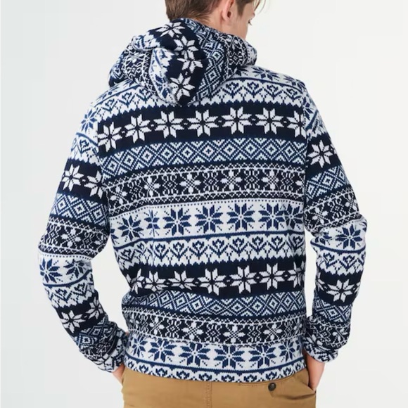 Aéropostale Sherpa Lined Fair Isle Zip Hoodie Jacket – Size M - Picture 7 of 15